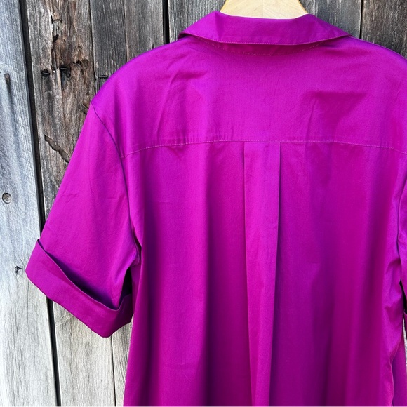 Chico’s Popover Shirtdress High Low Hem Cotton Blend Purple XL - Picture 12 of 16